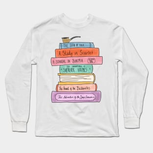 Sherlock Holmes book stack Long Sleeve T-Shirt